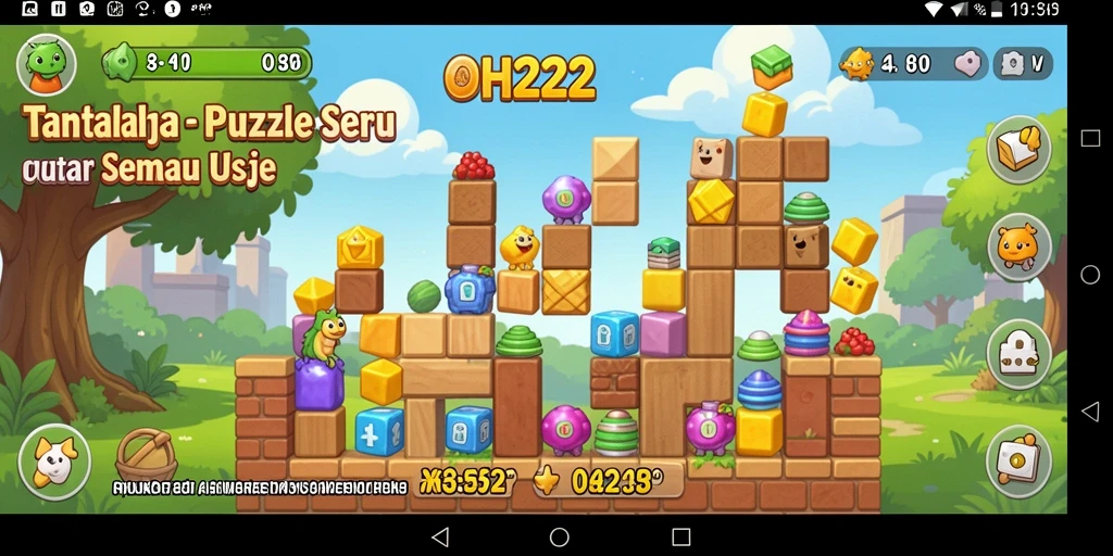 Screenshot gameplay OH222 menampilkan teka-teki seru dan interaktif.