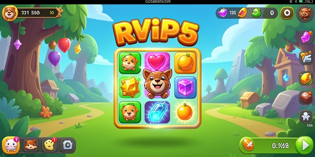 Tampilan gameplay RVIP5 yang seru dan adiktif dalam kategori Match-3.