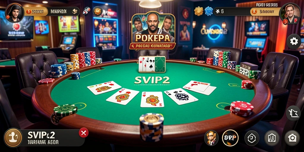 Tampilan menarik dan seru dari permainan poker di SVIP2.